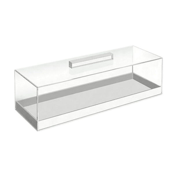 Caja de almacenamiento de acrílico para cupcakes, dulces, rectangular, con tapa, para buffet Estilo C