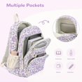 thumbnail image 4 of Teen Girls Backpack Set with Lunch Box, Pencil Case, Small Wallet, Kids Bookbag(Purple), 4 of 7