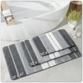 thumbnail image 6 of OEAKAY Bath Mat Bathroom Rug Absorbent Non-Slip Washable Shower Floor Mats Carpet 20"x32",Dark Gray Light Grey and White, 6 of 8