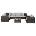 thumbnail image 2 of Living Source Intl 5-Piece Wicker / Rattan Sectional Seating Group in Espresso, 2 of 5