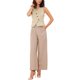 thumbnail image 2 of INSPIRAR CHIC Vestido de Oficina para Mujeres con Cuello en V, Botones, Sin Mangas, Chaleco Corto M Caqui, 2 of 6