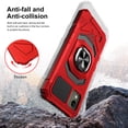 thumbnail image 6 of Compatible for Nokia C110 Case w/Tempered Glass Screen Protector [Military Grade] Ring Car Mount Kickstand Shockproof Hard Phone Case - Red, 6 of 7