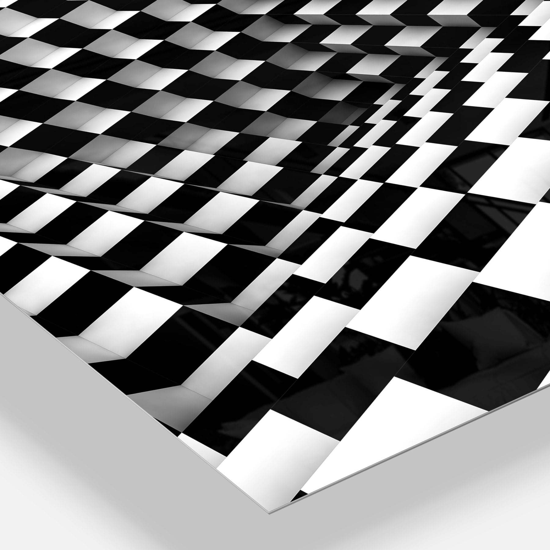 Designart 'Optical Black and White Pattern ' Abstract Metal Wall Art