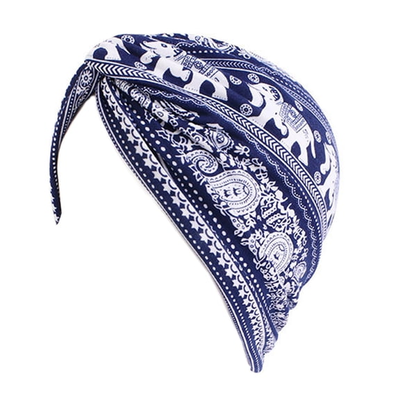 Sombrero Turbante Étnico Zulema para Mujer Marino
