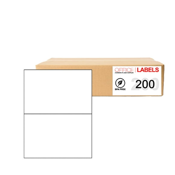200 Sheets of Labels 5-1/2" x 8-1/2" 2up 400 Labels 5126
