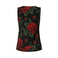 thumbnail image 5 of Xecao Roses print women's scoop neck, loose-fit workout tank tops for the gym., 5 of 9