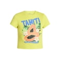 thumbnail image 5 of No Boundaries Ribbed Cotton Graphic Baby Tee with Short Sleeves, Women's XXS-XXL, 5 of 5