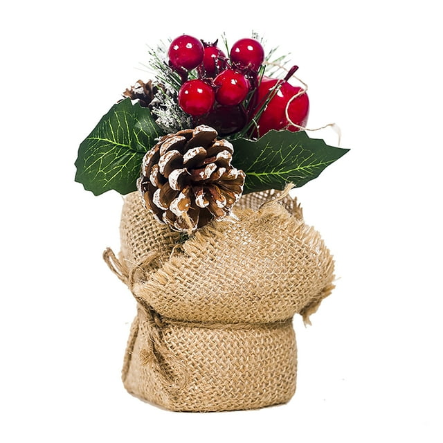 Christmas Decorations Simulation Christmas Pine Cones Pine Needles Potted Ornaments Creative Xmas Table Decor