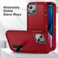 thumbnail image 2 of SaniMore for iPhone 14 6.1" 2022 Hybird Case, Rugged PC Back Shockproof TPU Shell Metal Hidden Kicksatnd Drop Resistant Anti-slip Heavy Duty Protective Case for iPhone 14 6.1" 2022, Black/Red, 2 of 8