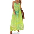 thumbnail image 1 of Vestido sin mangas con remolinos verde lima vestidos de verano para mujer 2024 Ropa femenina, 1 of 7