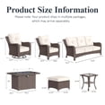 thumbnail image 4 of LayinSun 10 Piece Wicker Outdoor Furniture Set with 6-inch Comfy Cushions, High Back Patio Furniture Set with Swivel Rocking Chairs and Fire Pit Table, 4 of 9