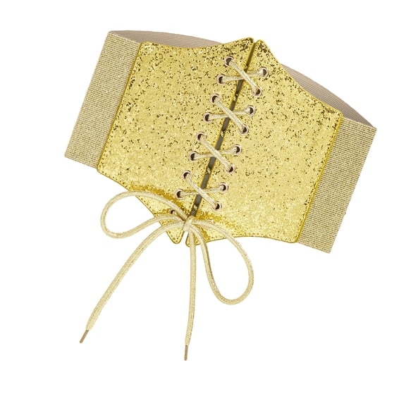 Jesscasday Girl Sequined Belt Grunge Waist Belt Trendy Stylish Glitter Corset for Jeans Dress