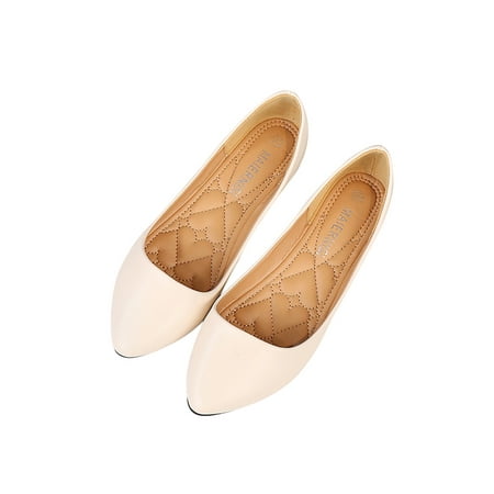 

Tenmix Ladies Ballet Flat Bowknot Shoes Pointed Toe Flats Slip On Dress Shoe Womens Fashion Lightweight Apricot 10