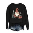 thumbnail image 6 of asdoklhq Christmas Sweatshirt for Women Round Neck Hoodless Christmas Printed Casual Loose Sweatshirt Black M, 6 of 6