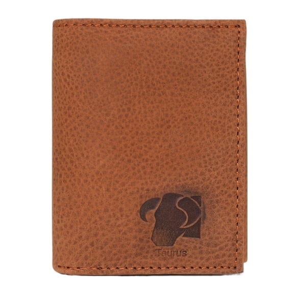 Aquarius Zodiac Sign Men's Real Leather Bifold Trifold RFID Blocking Wallet Water Bearer Trifold