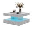thumbnail image 5 of Hironpal Gray LED Coffee Table for Living Room,31" Living Room Center Table,2-Tier Square Modern Table with Storage,Gray, 5 of 6