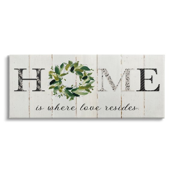 Stupell Industries Home Where Love Resides Phrase Charming Farmhouse Sign, 30 x 13, Design by Carol Robinson