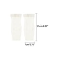thumbnail image 2 of INSPIRE CHIC Women's Elastic Knit Gloves Female Lacework Wrist Arm Warmer Thumb Hole Half Finger Cute Sleeves for Christmas Cool Windproof White, 2 of 6