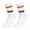 White, variant on Men's Sweat Wicking Athletic Striped Crew Socks Cotton Tennis Sports Running Socks (9.45 inches / 24 cm) Mesh Breathable Performance Footwear in Black for Gym Workout and Outdoor Exercise
