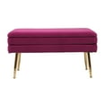 thumbnail image 5 of Ziva Storage Blush Velvet Bench TOV Furniture, 5 of 11