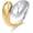 Two-Tone Teardrop Ring, variant on Chunky Open Rings for Women Gold Silver Adjustable Dome Teardrop Rings Bold Thick Statement Rings Simple Stackable Band Rings