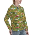 thumbnail image 6 of Fotbe Transportation Prints Pattern Womens Long Sleeve Hoodie, Pullover Hooded Sweatshirt, Kangaroo Pocket Hoodie with Eye-catching Drawstrings-Large, 6 of 7