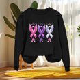 thumbnail image 5 of Nmnitkp Womens Tops Beautiful Fall Tops Round Neck Printed Long Sleeve Hoodless Sweatshirts Fashion And Leisure Top Black,S, 5 of 5
