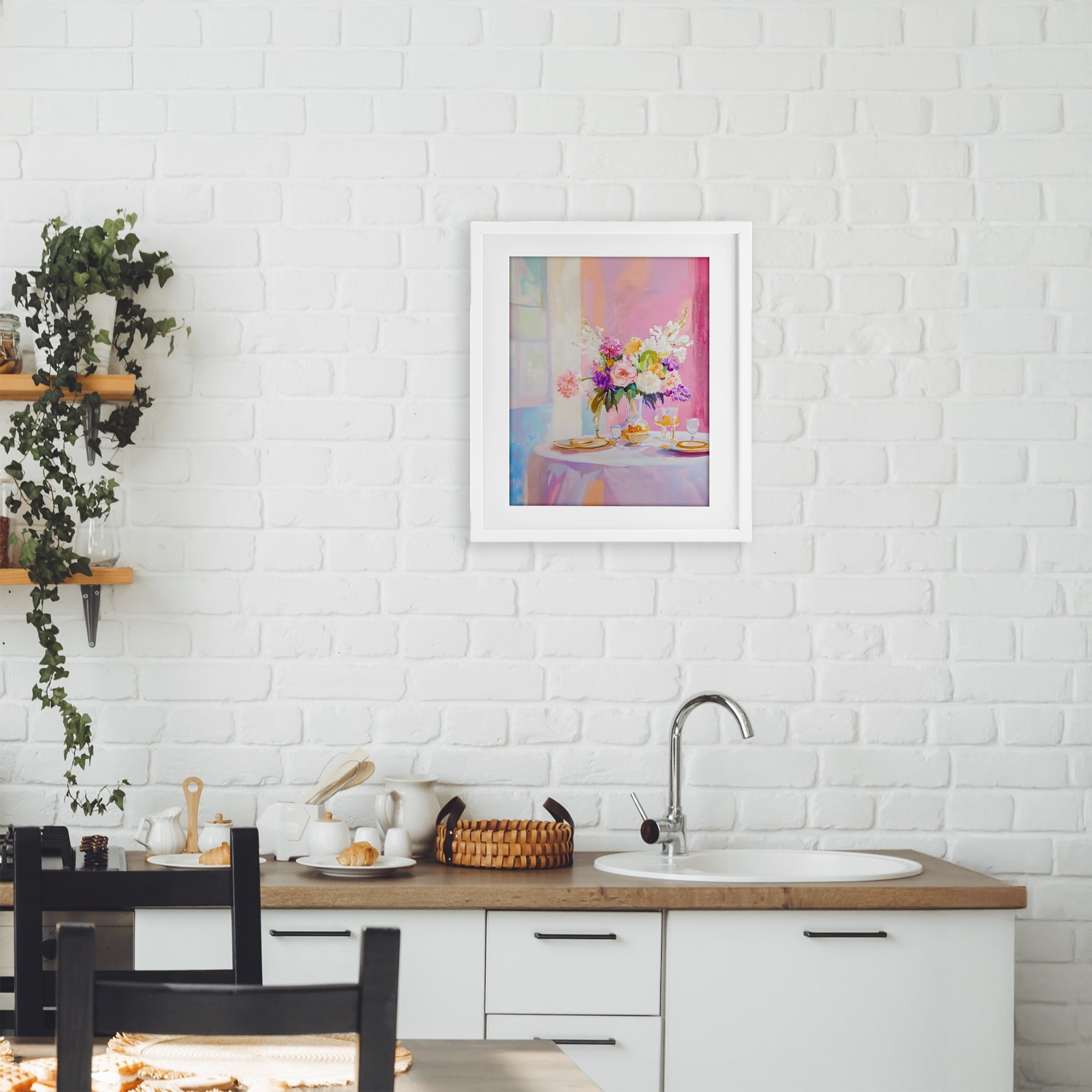 Stupell Industries Pink Brunch with Romantic Bouquet White Framed Print Under Glass, design by The Prints Vibe