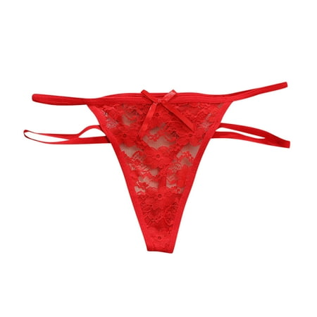 

NECHOLOGY Floral Lingerie Corset Underwear Panties Waist Knickers Thongs Briefs Womens Low -Lace Seamless Tops for Women Pack Underwear Red One Size