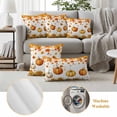 thumbnail image 6 of Orange Pumpkins Fall Outdoor Waterproof Pillow Covers, Thanksgiving Sunflower Leaf Decorative Square Throw Pillowcase Sofa Cushion Sham for Patio/Couch/Chair, 26"x26" 2 Pack, 6 of 8