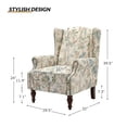 thumbnail image 6 of Tina's Home Upholstered Armchair Solid Rubber Wood Legs Transitional Living Room Bedroom Red, 6 of 7