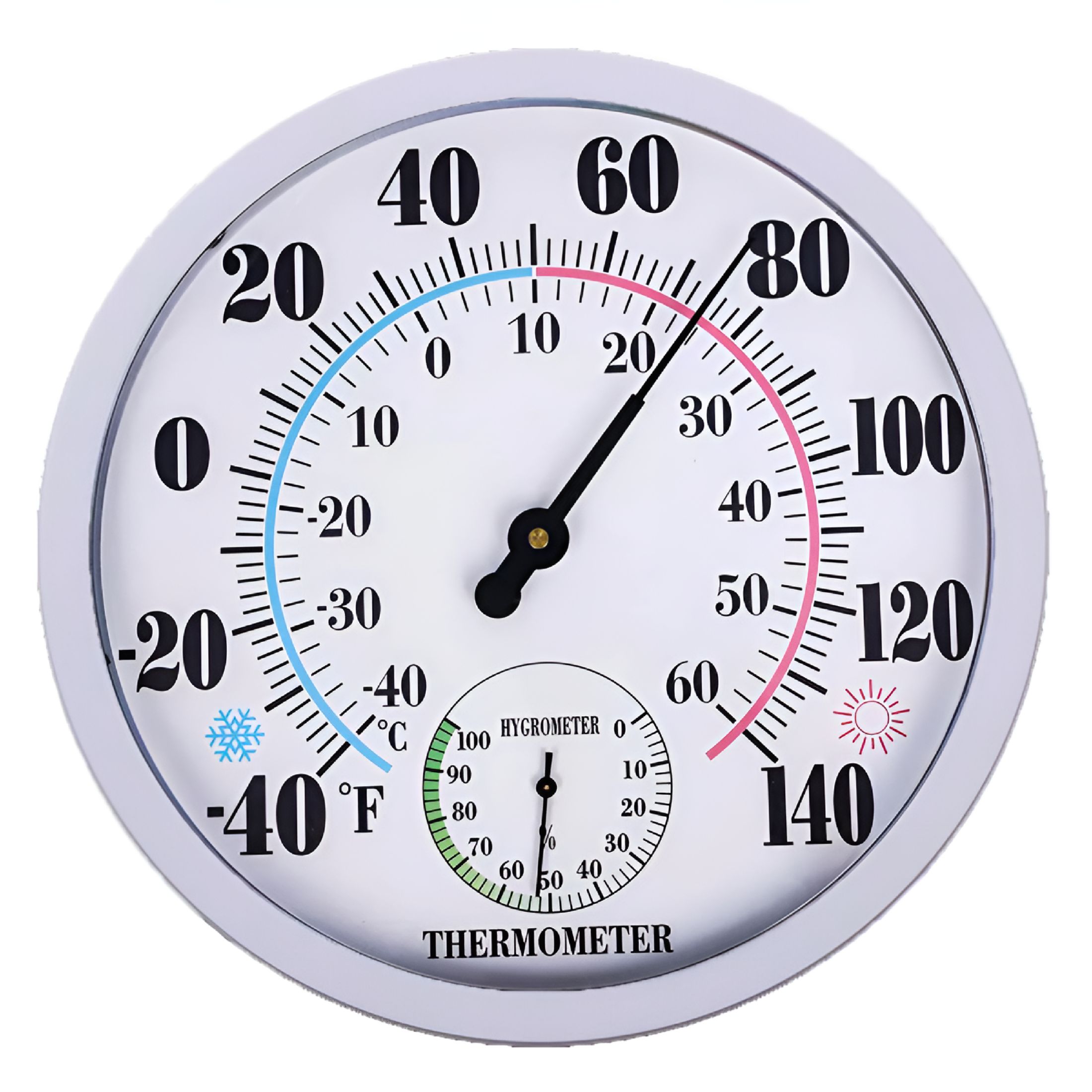 GJX 2026 New Timers Indoor Outdoor Thermometer Large Wall Thermometer-Hygrometer Waterproof Does Not Require Battery, for Home, Office, Garden, Patio, Outdoor Spaces, Garage, Porch