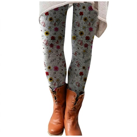 

Capri Leggings for Women Plus Size Geometric Printed Elastic All-Match Slim Casual Long Boot Ankle Length Legging Gray XXXL