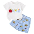 thumbnail image 3 of Tigivemen Toddler Baby Boy Summer Clothes Back To School Outfits Casual Boys 2Pcs Clothing Set White,6-12 Months, 3 of 4