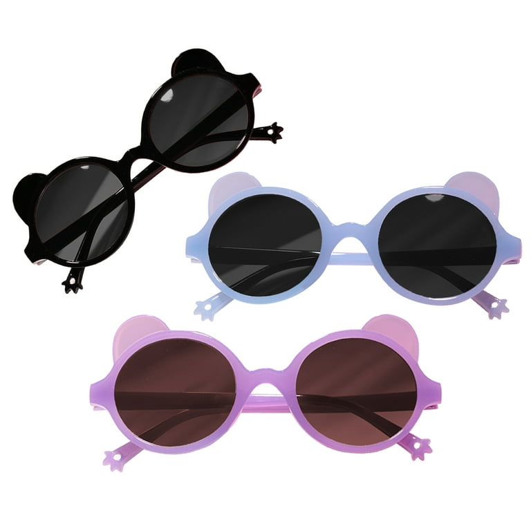 Xiaoluokaixin Kids Sunglasses Bear Shape, Cute Teens Anti-UV Decorative  Beach Photography Glasses for Boys/Girls 