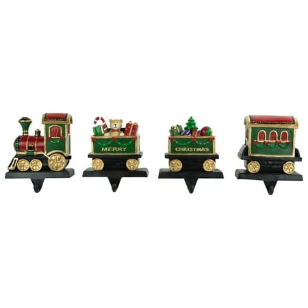 Set of 4 Merry Christmas Train Stocking Holders 5"