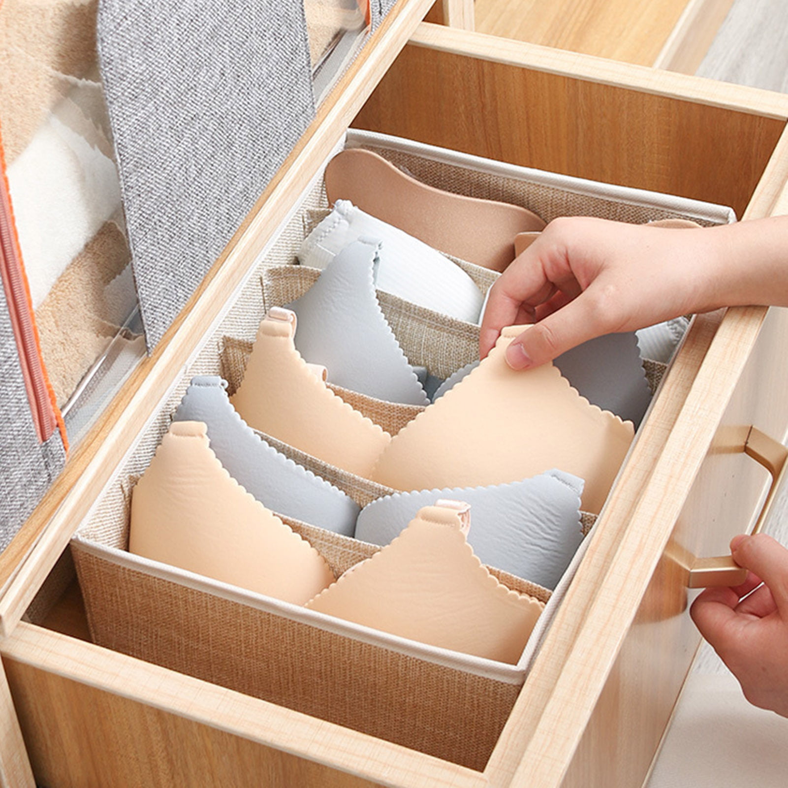 Foldable Drawer Organizer Divider Closet Storage Box For Underwear Bra Sock US 