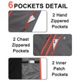 thumbnail image 5 of Mens Softshell Vest Fleece Windproof Water Resistant 6 Pockets for Hiking Grey 3XL, 5 of 8