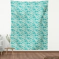 thumbnail image 3 of Ambesonne Teal Green Fabric by the Yard Upholstery, Palms in Polygonal Forms, 2 Yards, Almond Green and Teal, 3 of 4