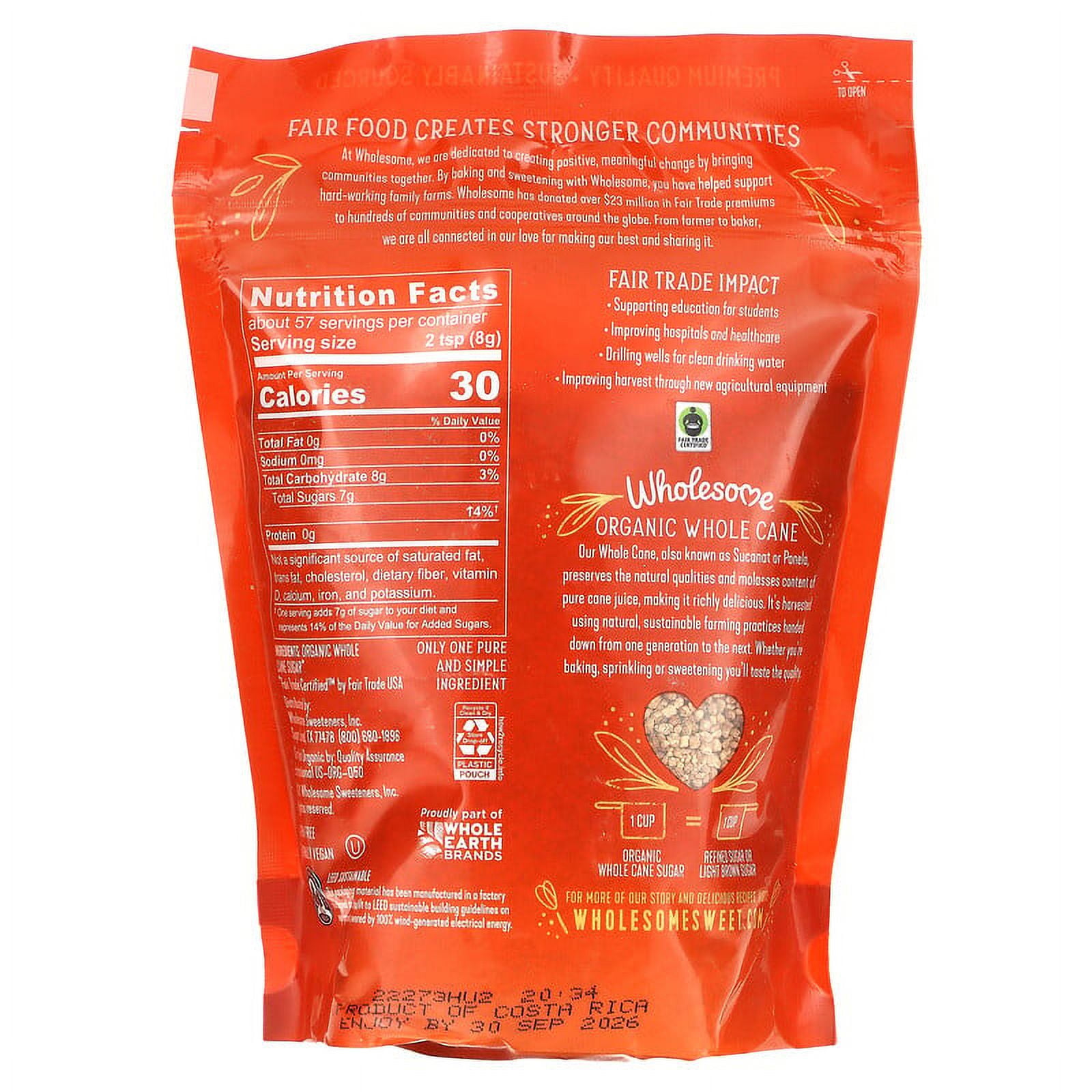 Wholesome Sweeteners Organic Sucanat Brown Sugar -- 1 lb Pack of 2