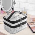 thumbnail image 4 of Contenedor de almacenamiento de bolsa de cosméticos de maquillaje con asa de transporte Bolsa de lavado para accesorios Plata Jinwen Neceser de viaje, 4 of 7