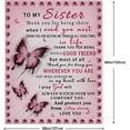 thumbnail image 3 of Kuscheln Sister Blankets from Sisters, Sister Birthday Gifts Butterfly, Gift for Sisters Birthday, Graduation, Christmas, Sis Throw Blanket, Pink Butterfly, 50"x60", 3 of 6