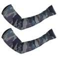 thumbnail image 1 of Unique Bargains 1 Pair Basketball Camouflage Arm Compression Sleeve L Size Green-gray-blue, 1 of 7