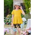 thumbnail image 4 of Arshiner Girls Summer Outfits Short Sleeve Ruffle Hem Top and Biker Shorts Set Girl Clothes, 4 of 6