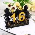thumbnail image 5 of Tarjeta de cumpleaños 21, tarjeta de cumpleaños emergente, tarjeta de regalo, feliz cumpleaños 3D, negro y dorado, 5 of 5