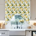 thumbnail image 2 of Swag Curtains Valances for Windows, Vintage Lemon Summer Floral Short Kitchen Window Curtains Over Sink, Yellow Green White Cafe Curtains Panel Set Of 2,Rod Pocket, 36 Inches Length, 2 of 8