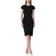 thumbnail image 1 of INSPIRAR CHIC Vestido Lápiz de Longitud a la Rodilla para Mujeres con Mangas Cortas y Cinturón para Usar en el Trabajo Vestidos Sheath L Negro, 1 of 5