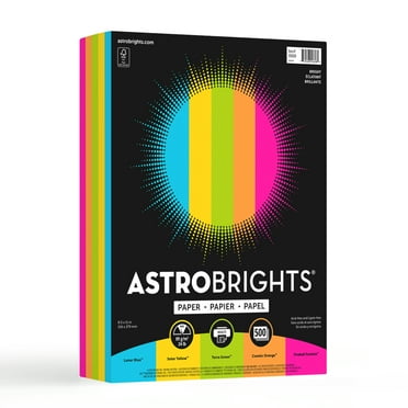 Astrobrights Color Paper, 8.5” x 11”, 24 lb./89 gsm, Bright Assortment, 500 Sheets