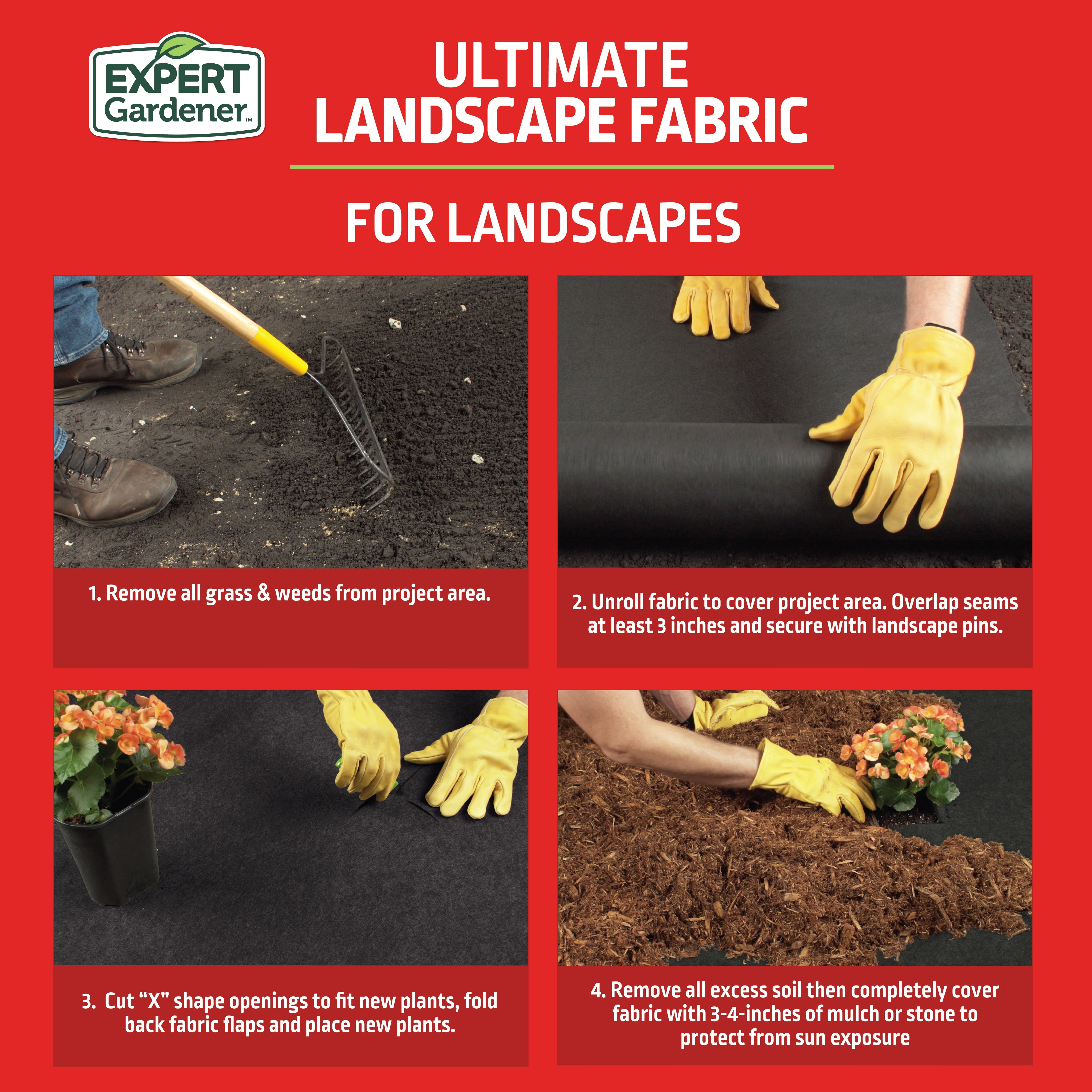 Expert Gardener 3' x 100' Ultimate Landscape Weed Control and Hardscape Stabilizer Fabric