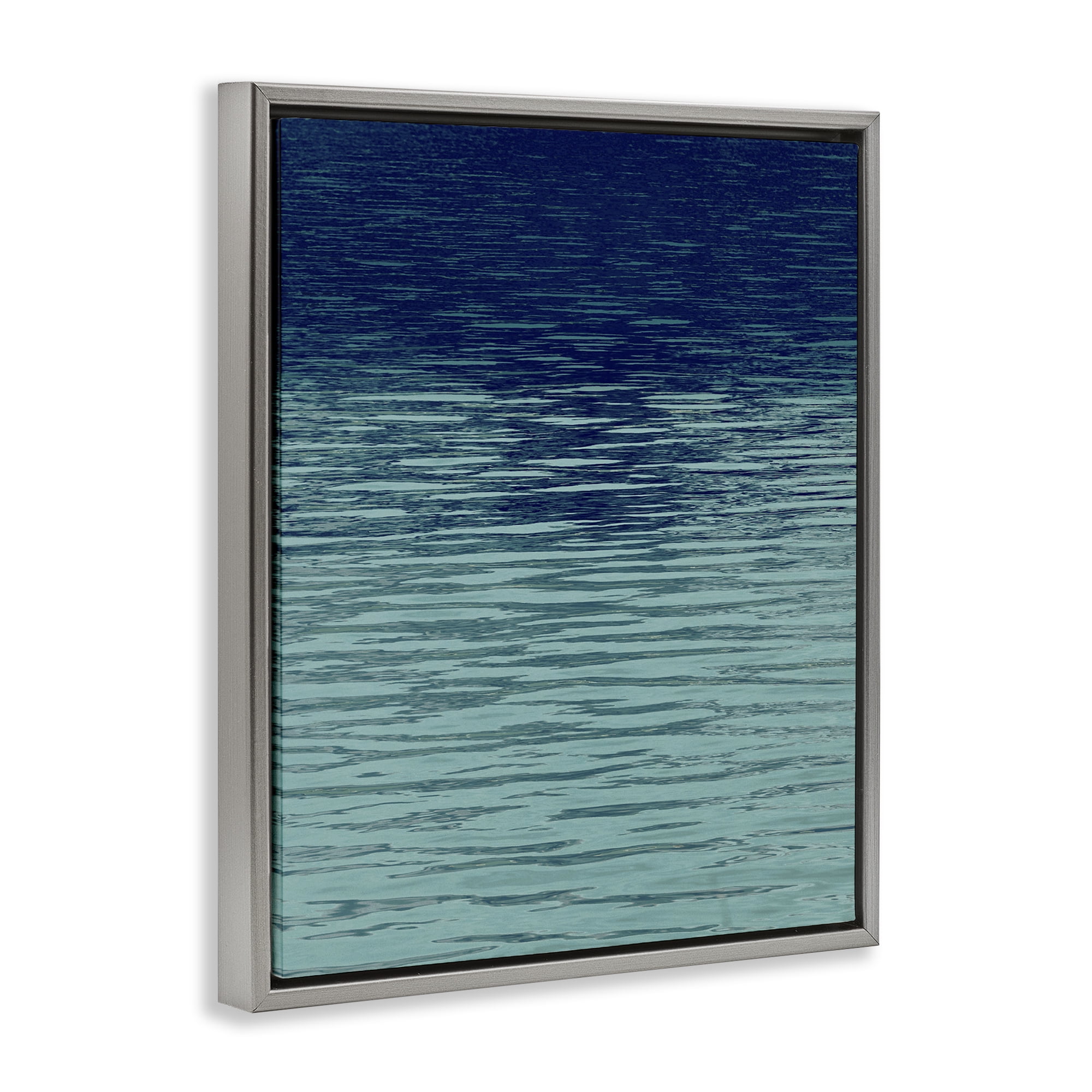 Stupell Industries Shadow on Sea Ripples Landscape & Nature Painting Gray Floater Framed Canvas Art Print Wall Art, 25 x 31